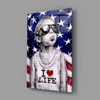 I Love Life Glass Wall Art || Designer Collection