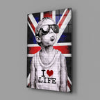 I Love Life Glass Wall Art || Designer Collection