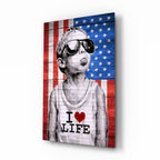 I Love Life Glass Wall Art || Designer Collection