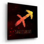 Horoscopes - Sagittarius Glass Wall Art