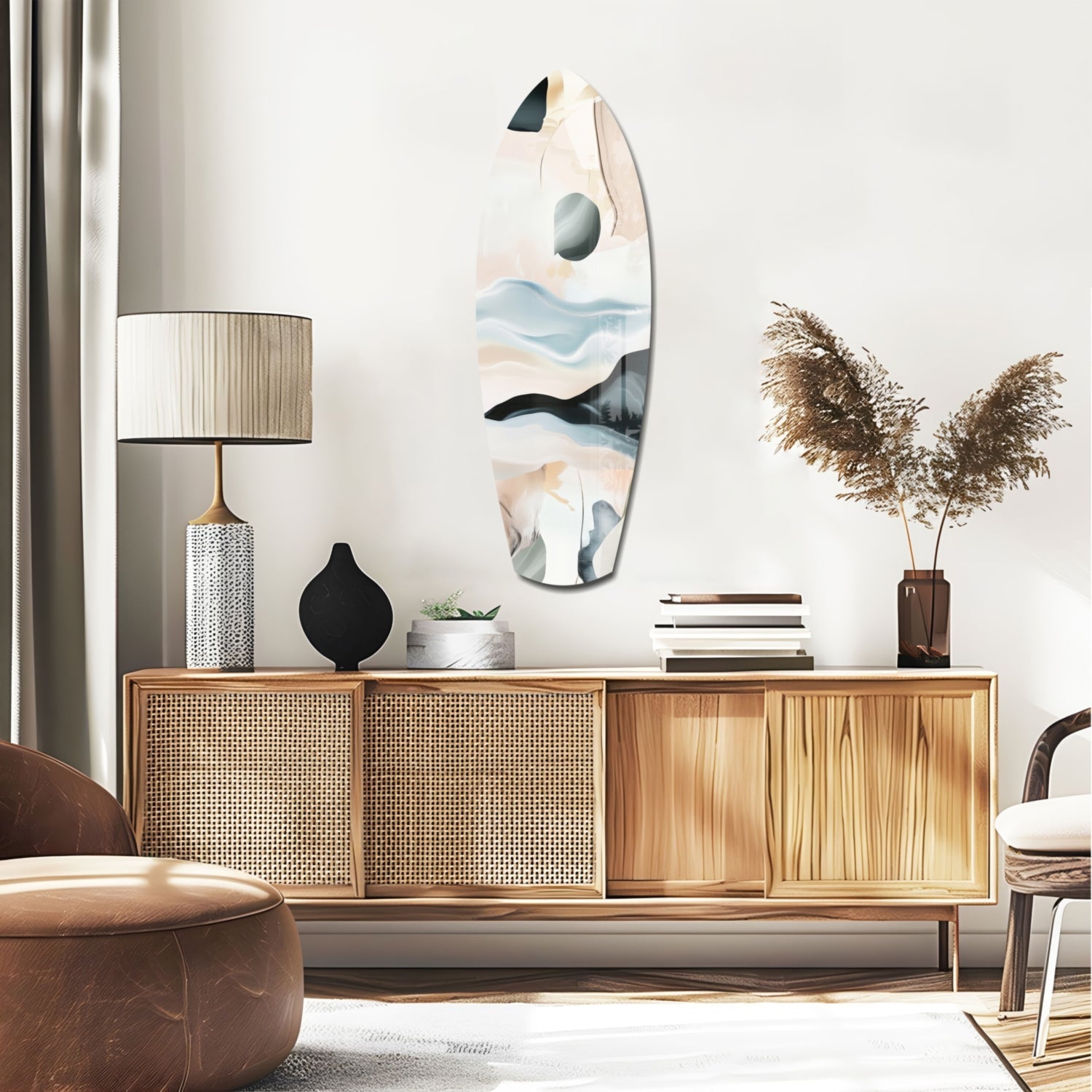 Abstract Sailing Glass Wall Art