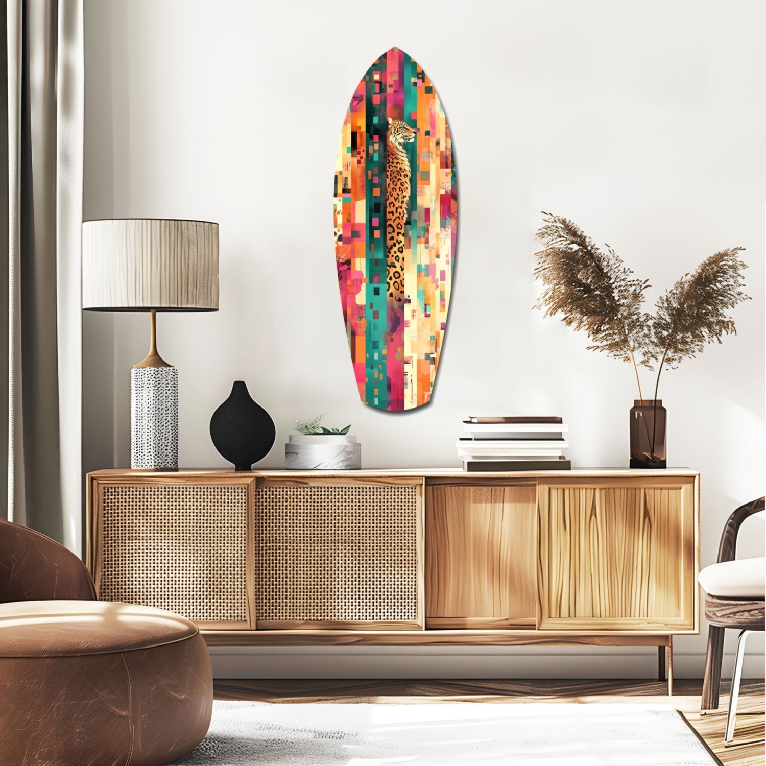 Camouflaged Tiger Glass Wall Art