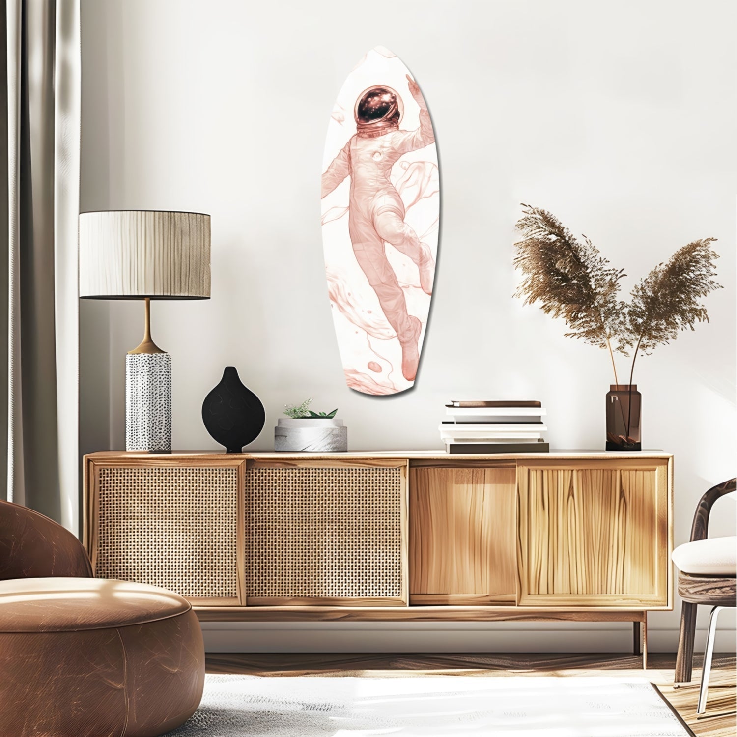 Astronaut in the Ocean Glass Wall Art