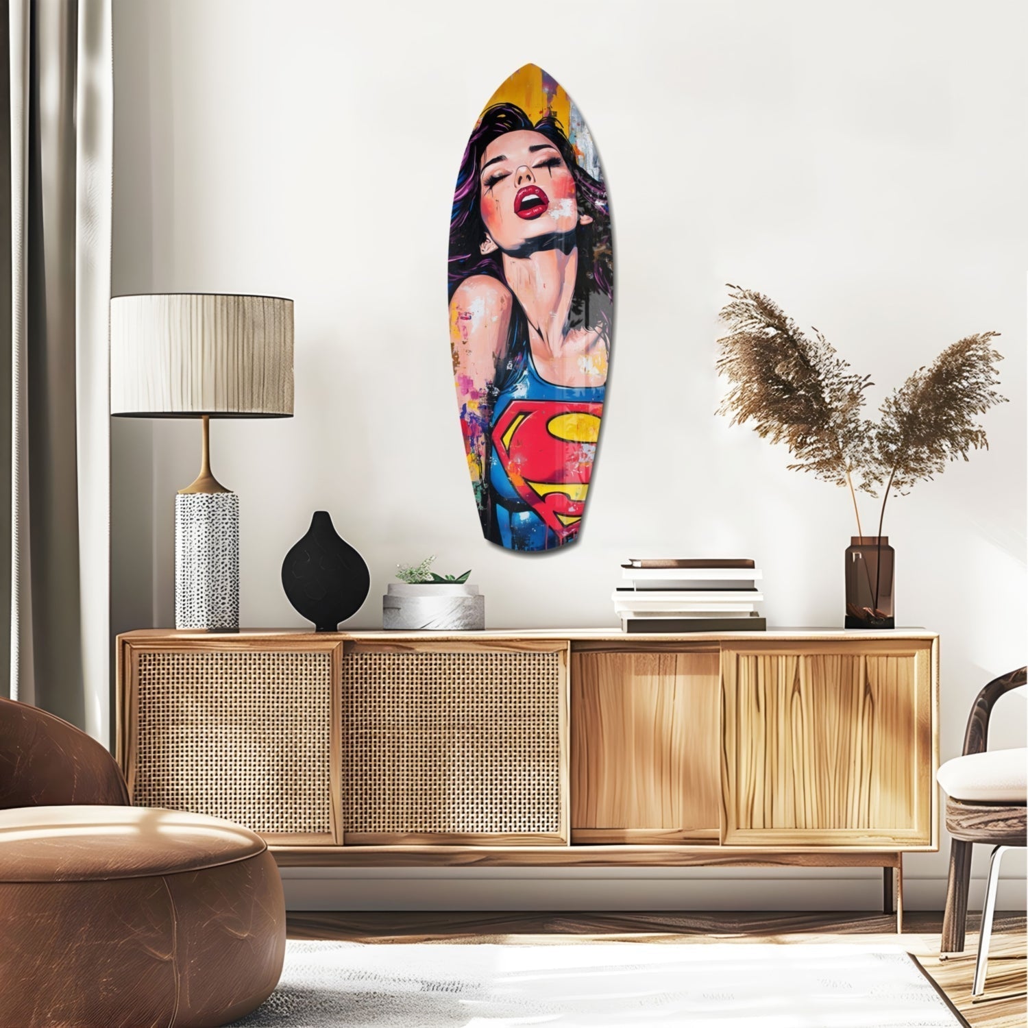 Supergirl Glass Wall Art