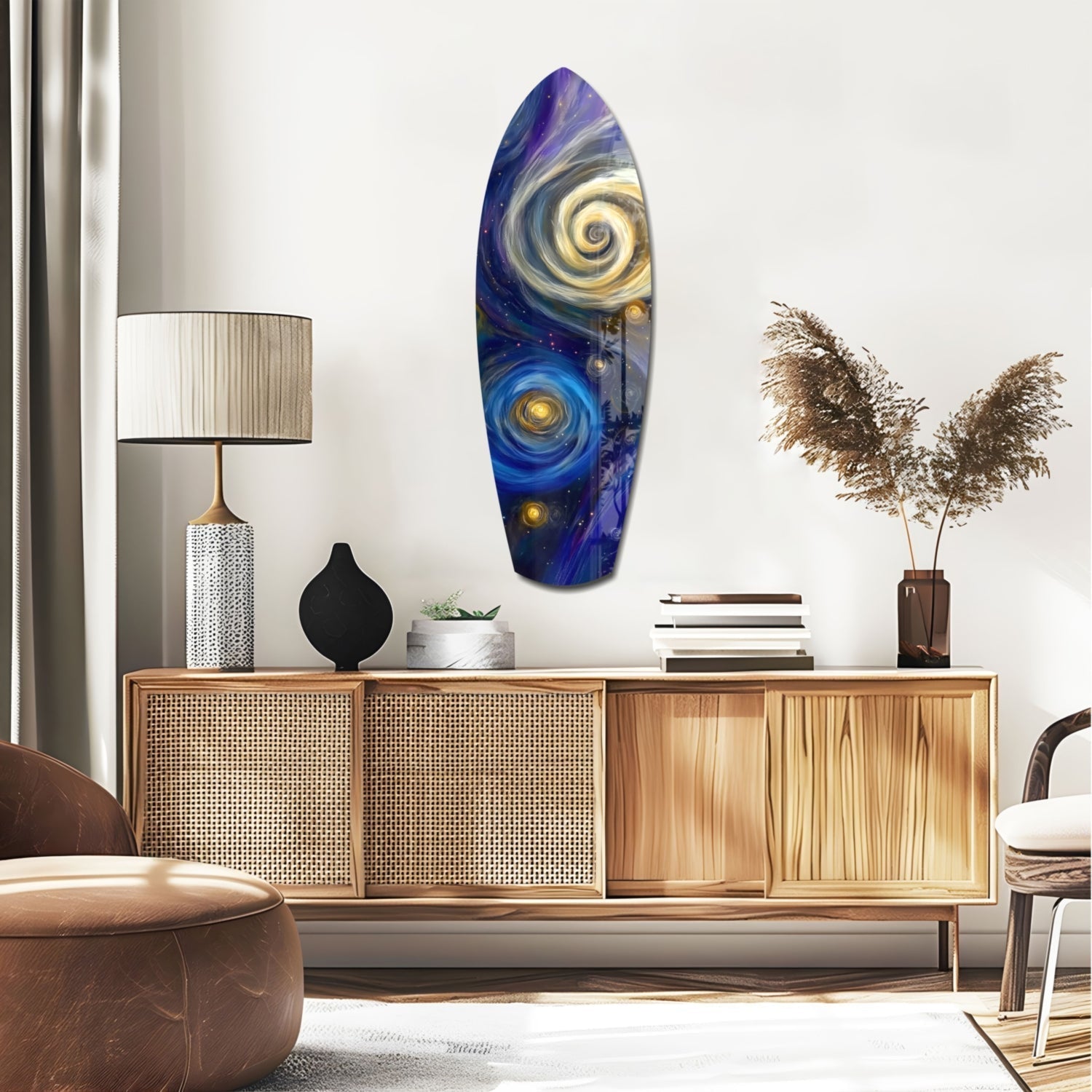 Kinetic Cosmos Glass Wall Art