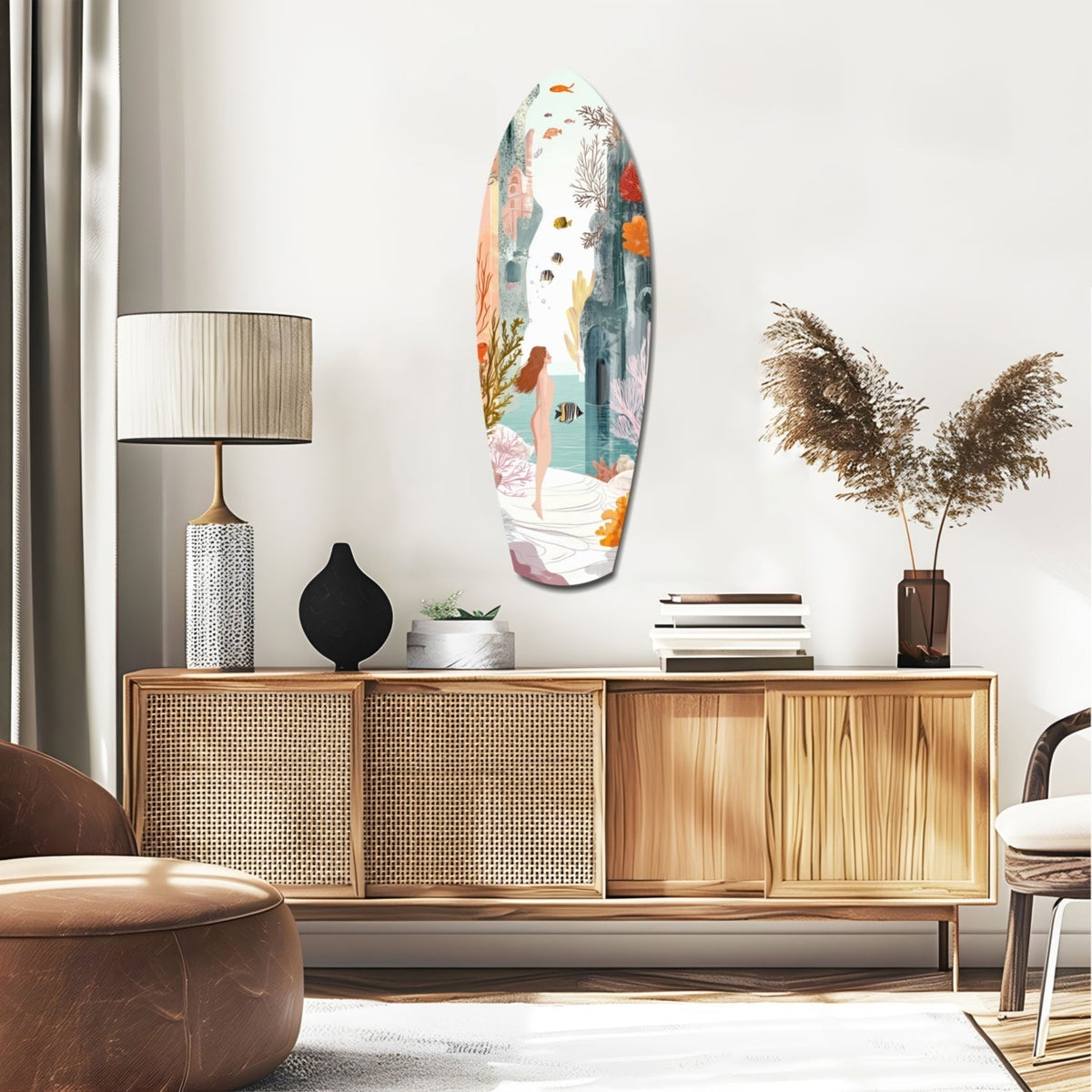 Utopic Seashore Glass Wall Art