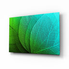 Green Leaf Glass Wall Art
