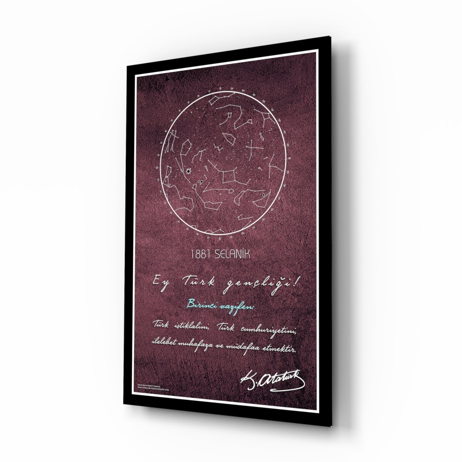 Ataturk Glass Wall Art