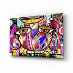 Abstract Owl Glass Wall Art