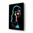 Abstract Colorful Portrait Glass Wall Art