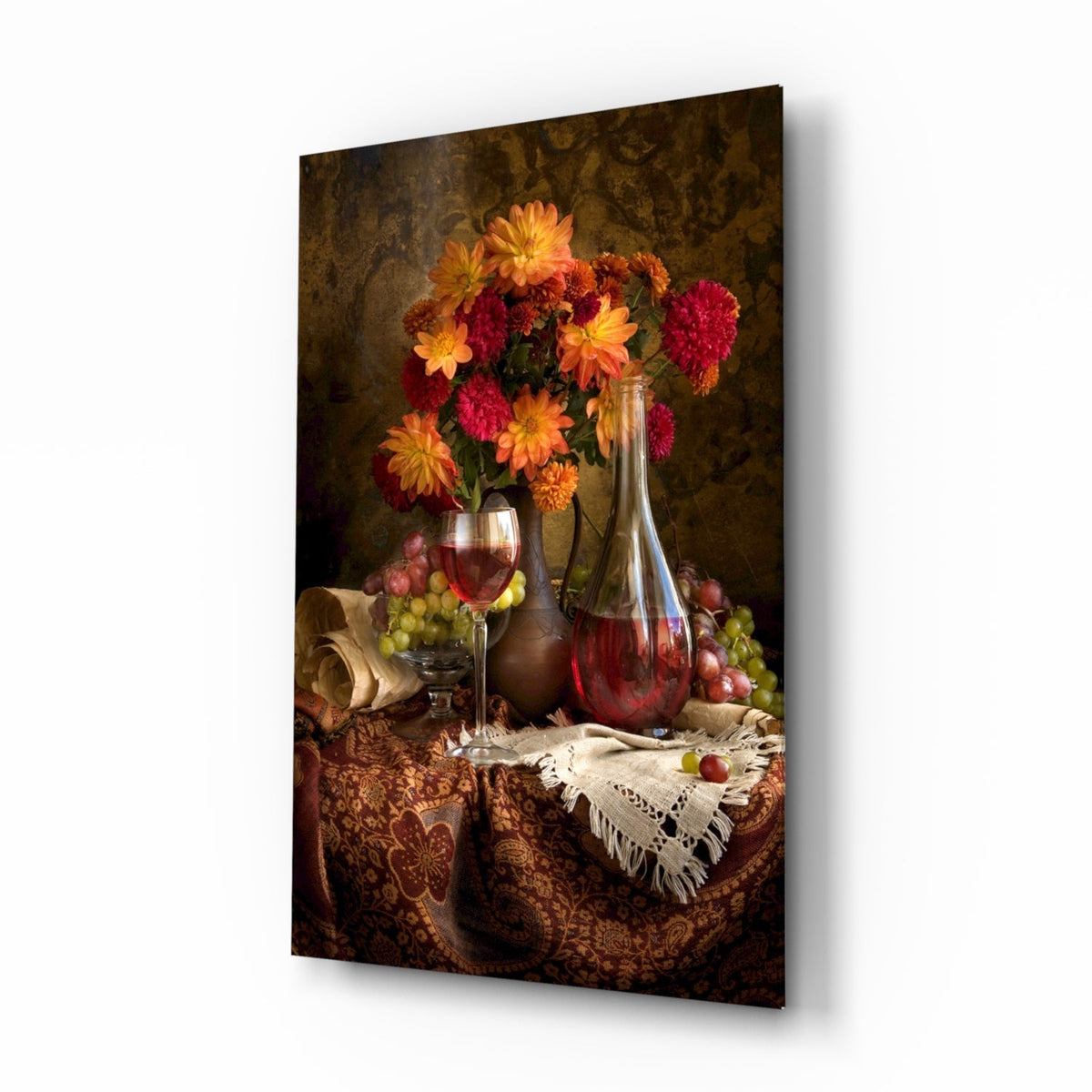 Chalice and Flowers Glass Wall Art