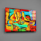 Abstract Cello Glass Wall Art