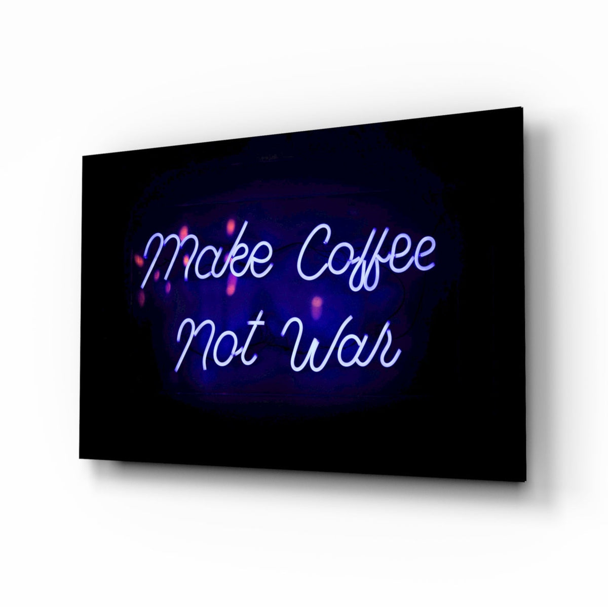 ‚ÄúMake Coffee not War‚Äù Glass Wall Art