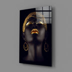 Gold Woman Glass Wall Art