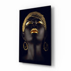 Gold Woman Glass Wall Art