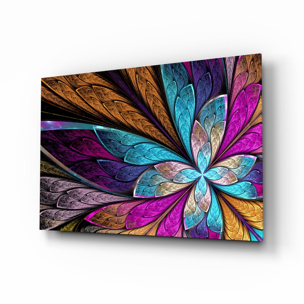 Colorful Flower Glass Wall Art