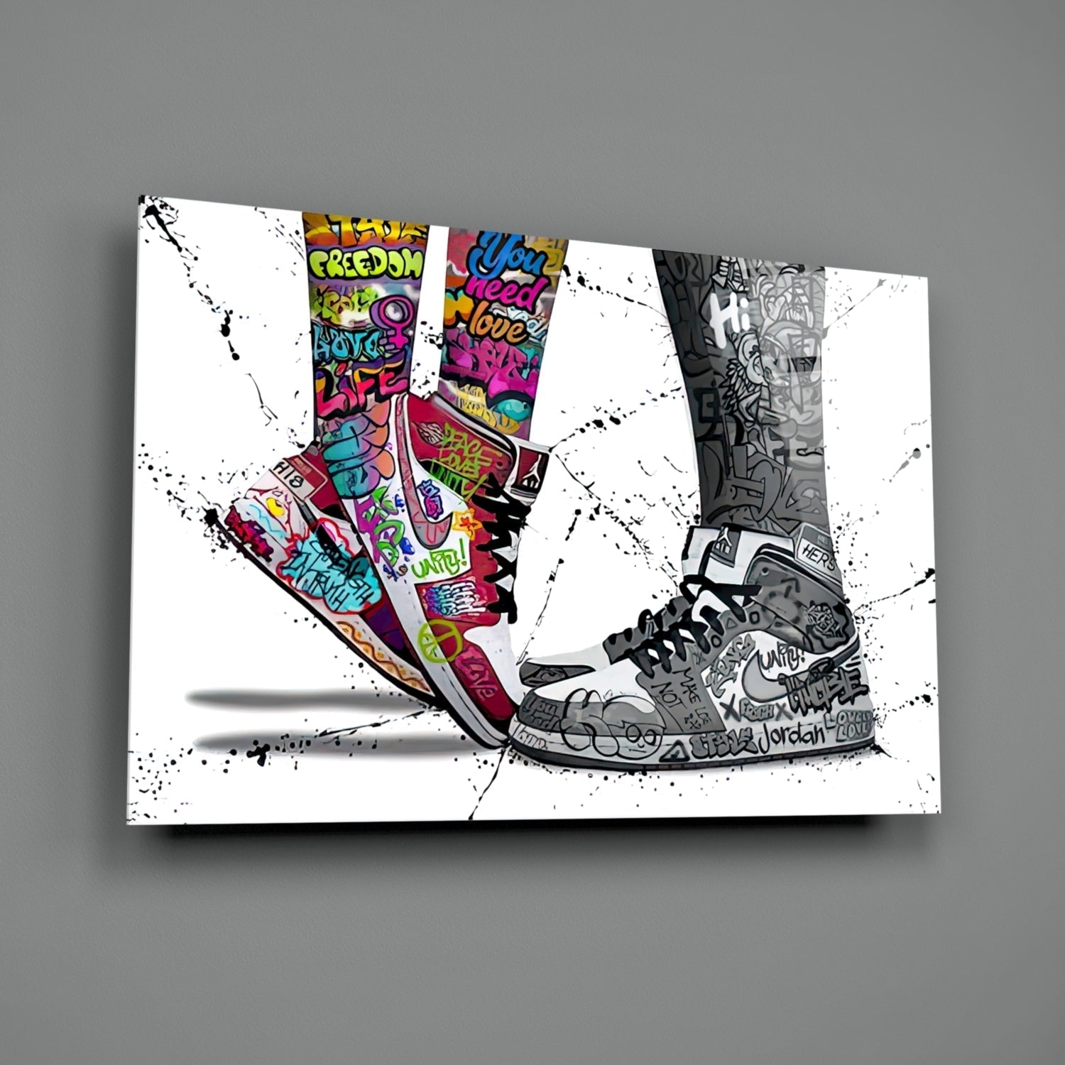Free Love Glass Wall Art