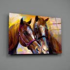 Horses Glass Wall Art