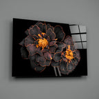 Brown Flower Glass Wall Art