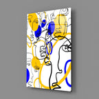 Abstract Faces Glass Wall Art