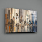 Abstract City Glass Wall Art
