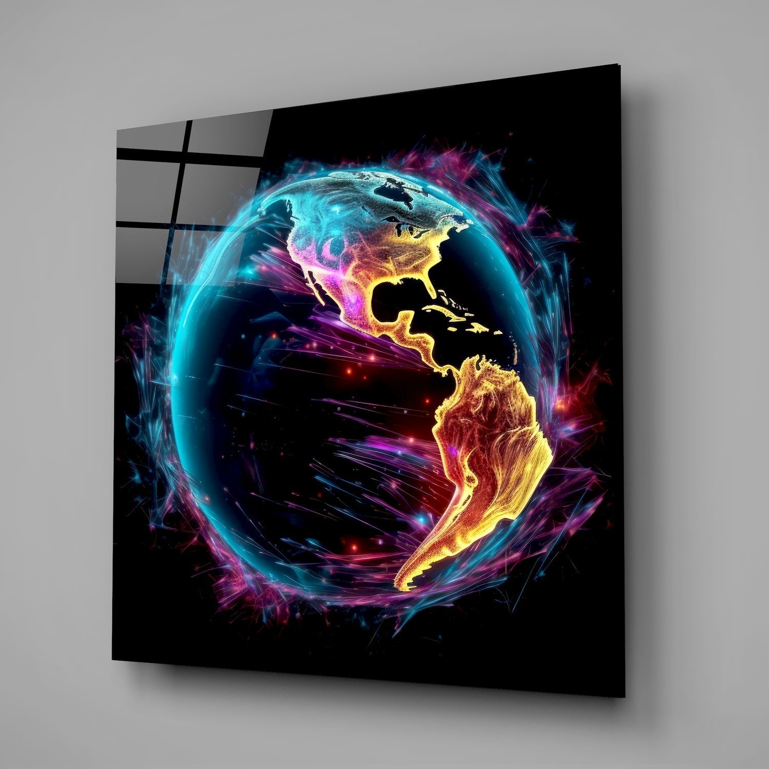 World Glass Wall Art