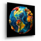 Color Explosions On Earth Glass Wall Art|| Designer's Collection