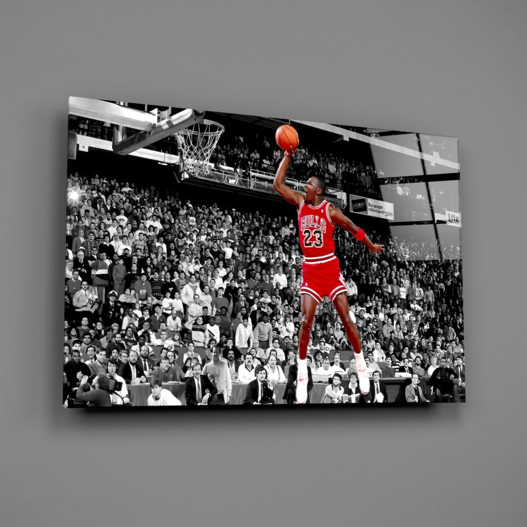 Michael Jordan Glass Wall Art
