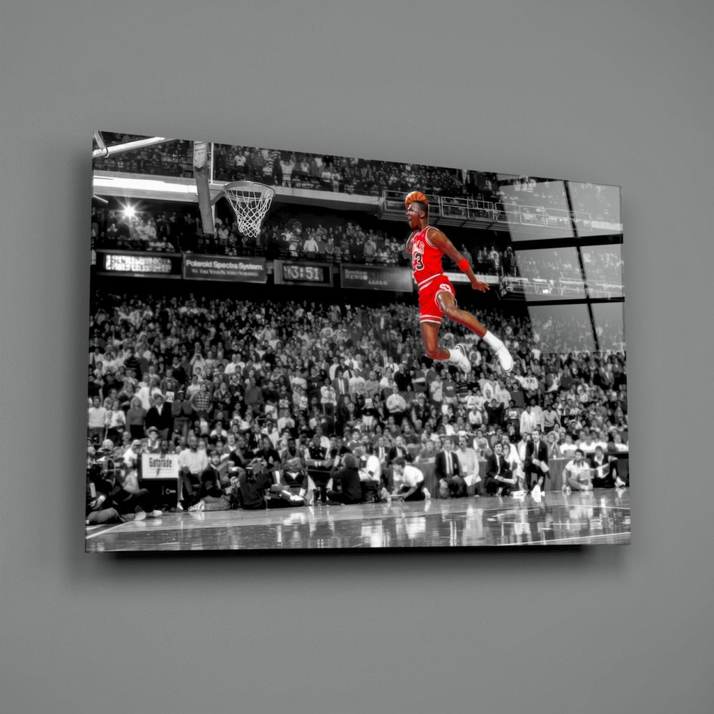 Michael Jordan Glass Wall Art