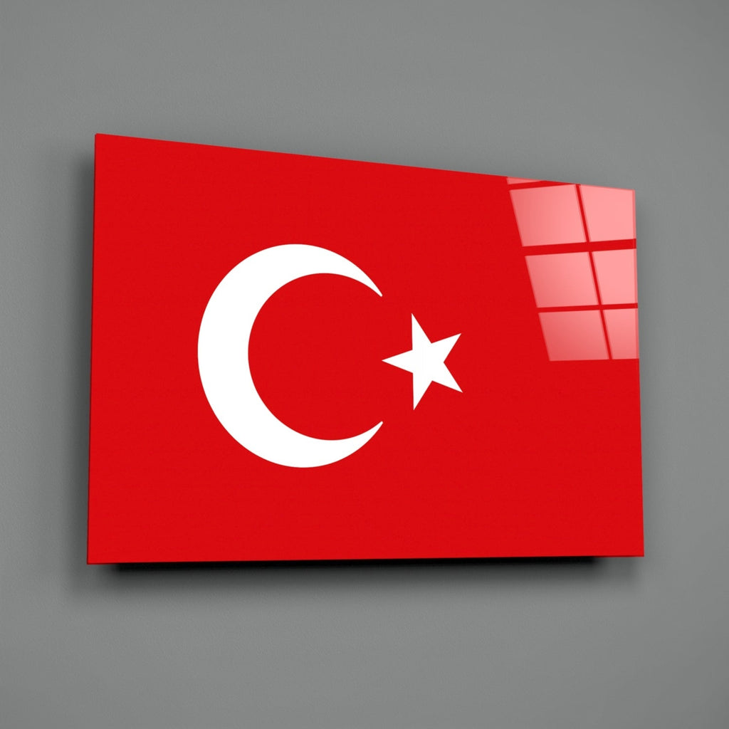 Turkish Flag Glass Wall Art