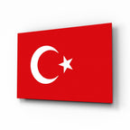 Turkish Flag Glass Wall Art