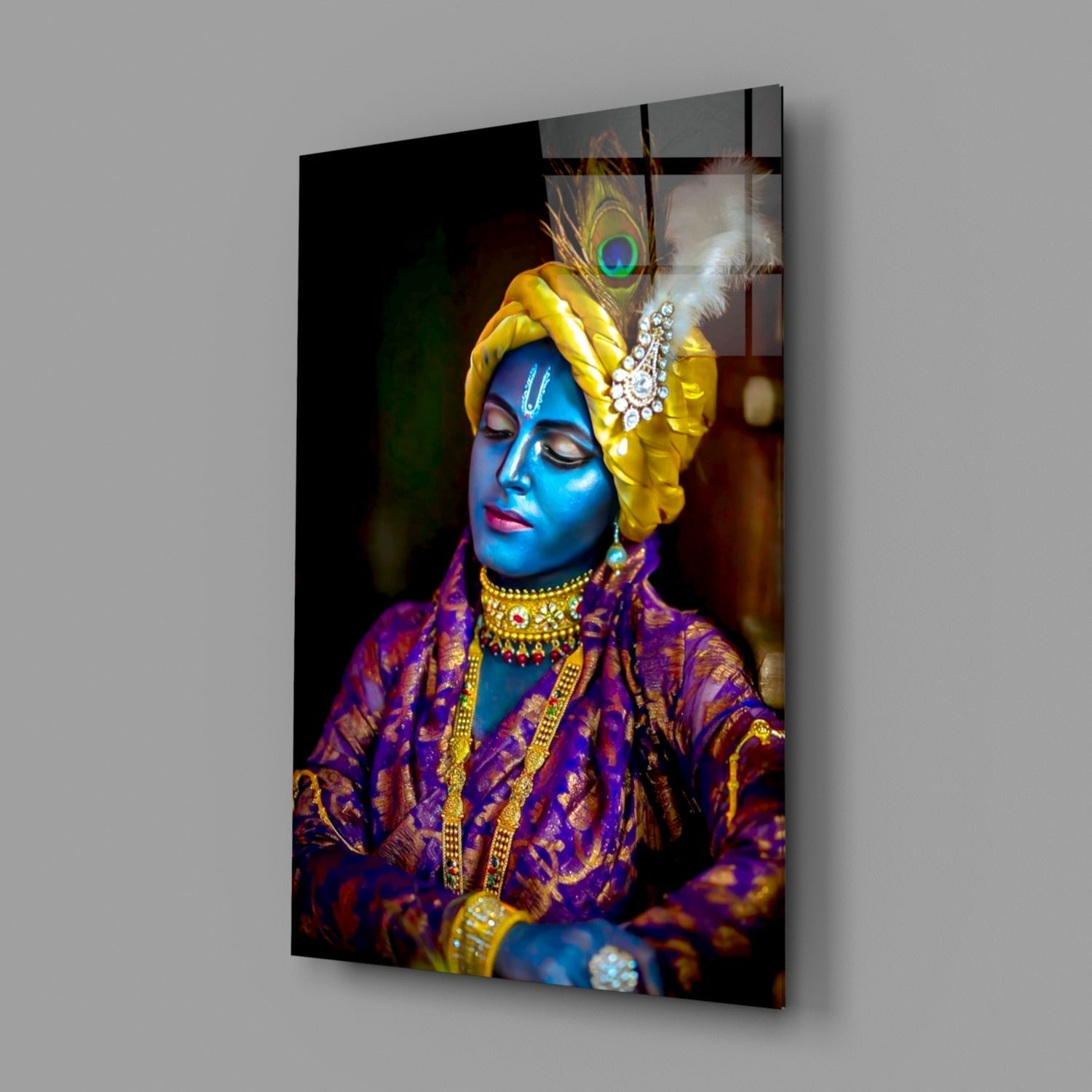 Krishna Glass Wall Art