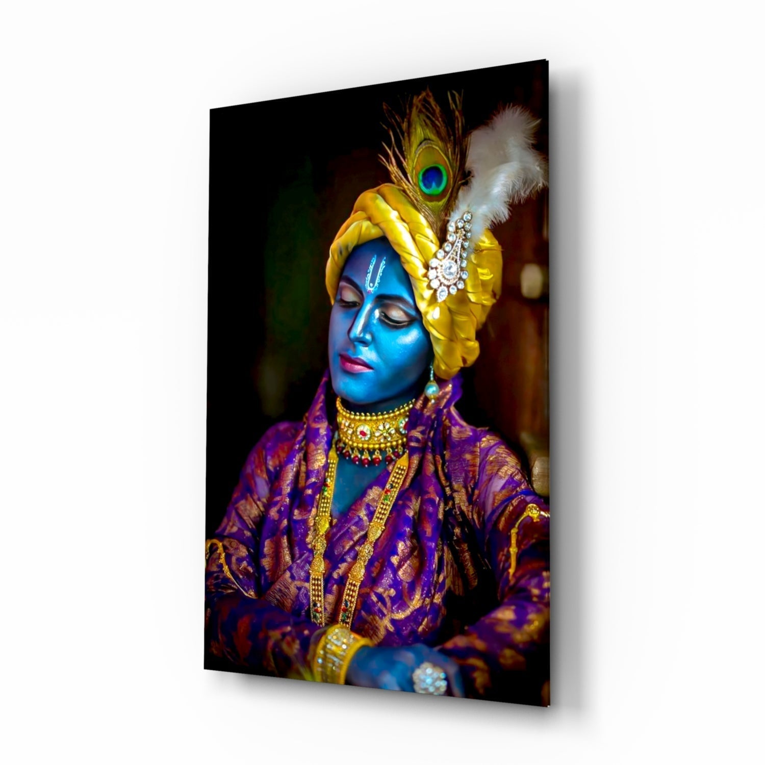 Krishna Glass Wall Art