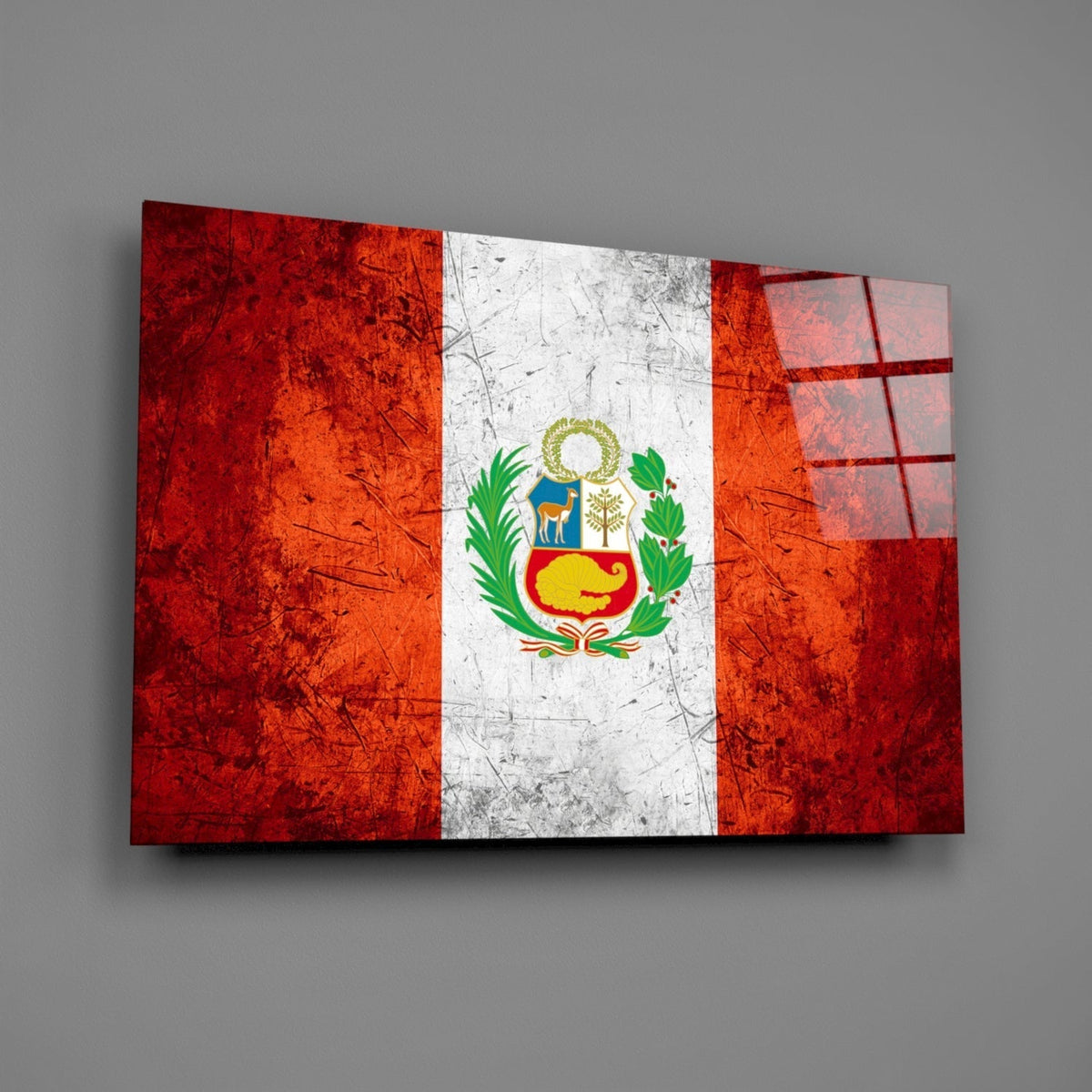 Flag of Peru Glass Wall Art