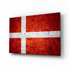 Flag of Denmark Glass Wall Art