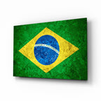 Flag of Brasil Glass Wall Art